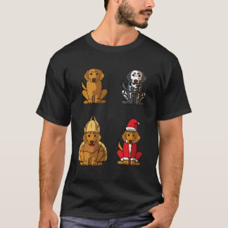 Golden Retriever Halloween-Thanksgiving för Kristu T Shirt