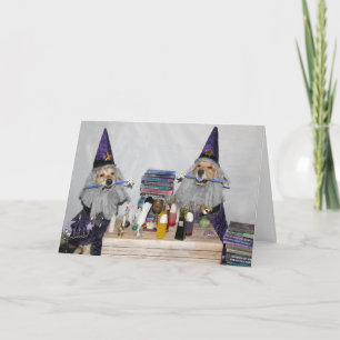Golden Retriever Halloween Wizards Kort