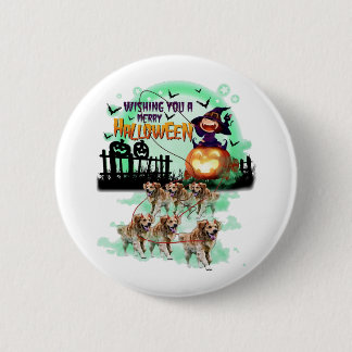 Golden Retriever Halloweenpumkins satan dod Knapp