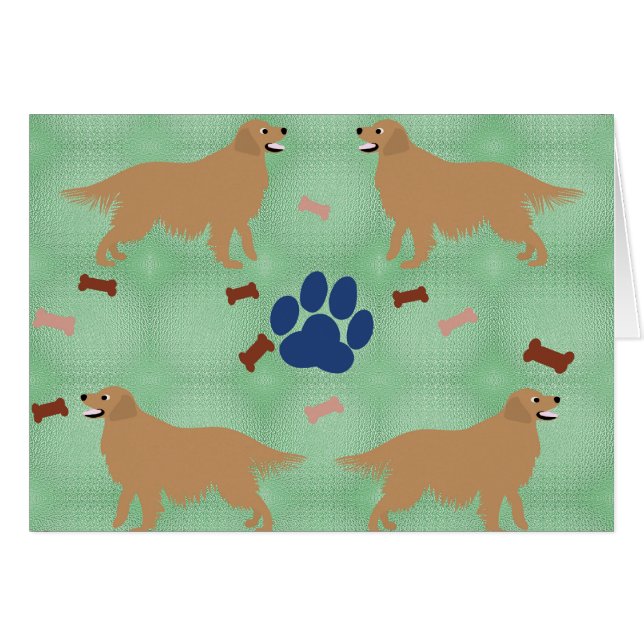 Golden Retriever Hälsningskort (Framsidan Horizontal)
