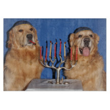 Golden Retriever Hanukkah Menorah Lighting