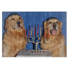 Golden Retriever Hanukkah Menorah Lighting