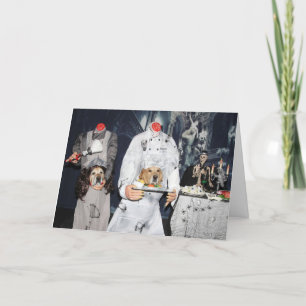Golden Retriever Headless Maid och Chef Halloween Kort