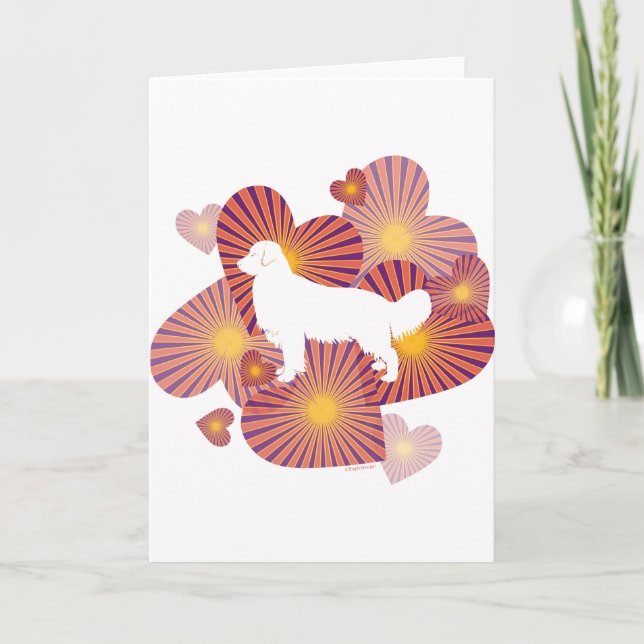 Golden Retriever Heart-design Helgkort (Framsida)