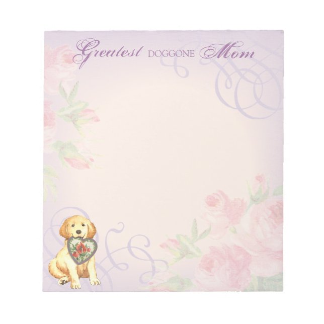Golden Retriever Heart Mamma Anteckningsblock (Framsida)