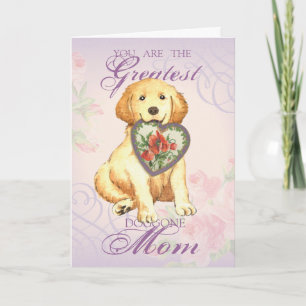 Golden Retriever Heart Mamma Kort