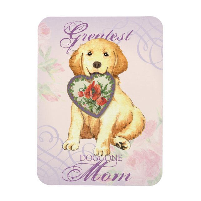 Golden Retriever Heart Mamma Magnet (Vertikal)