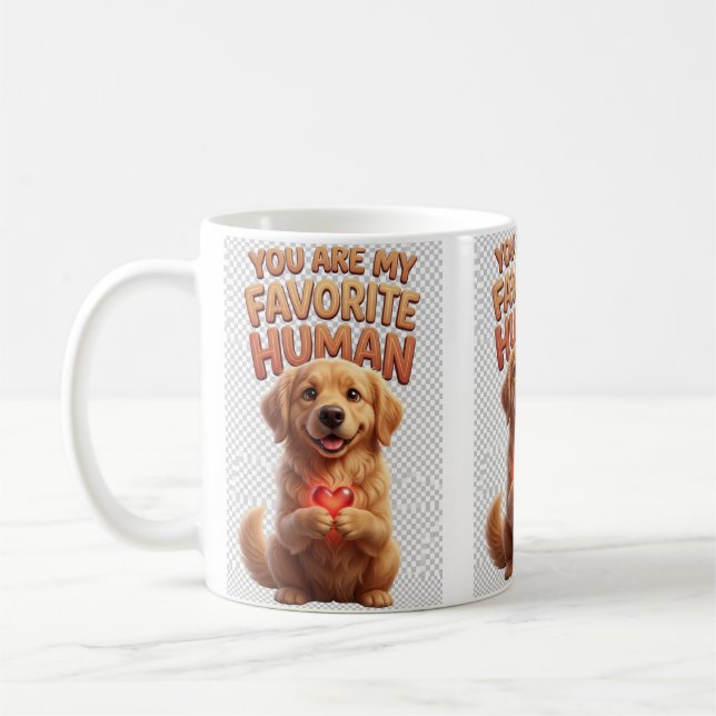 Golden Retriever Heart Premium Mugg (Vänster)