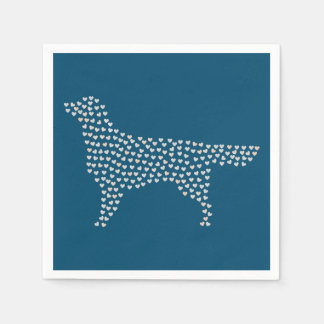 Golden Retriever Hearts Pappersservett