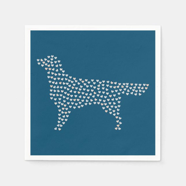 Golden Retriever Hearts Pappersservett (Framsidan)