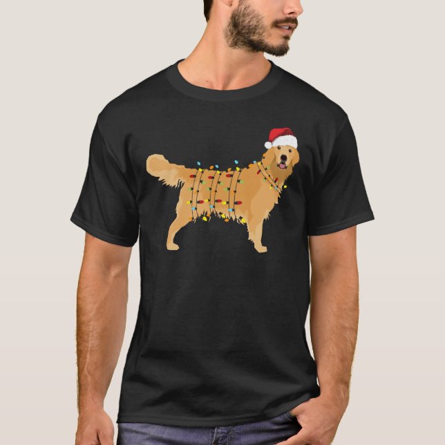 Golden Retriever Helgdag Julljus   T Shirt (Framsida)