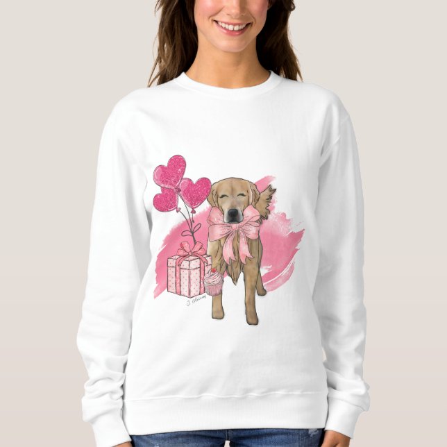 Golden Retriever Hjärt T Shirt (Framsida)
