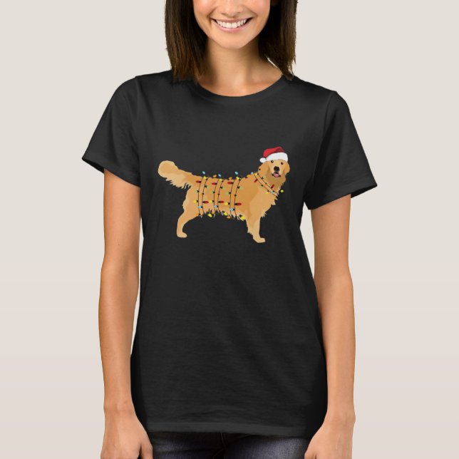 Golden Retriever Holiday Christmas Light Essential T Shirt (Framsida)