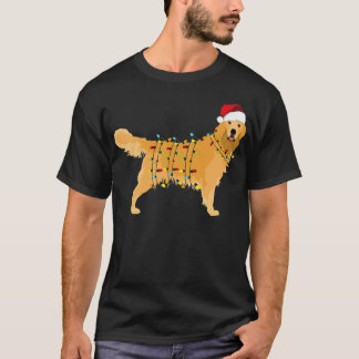 Golden Retriever Holiday Christmas Light Gift Hall T Shirt