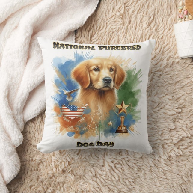 Golden Retriever Honors Pureborn Hund Day Kudde (Filt)