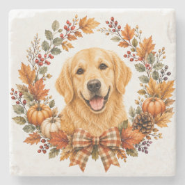 Golden Retriever Höst Coaster Stenunderlägg
