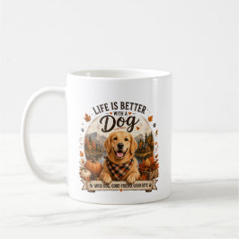 Golden Retriever Höst Stuga Hundälskare Kaffe Mugg