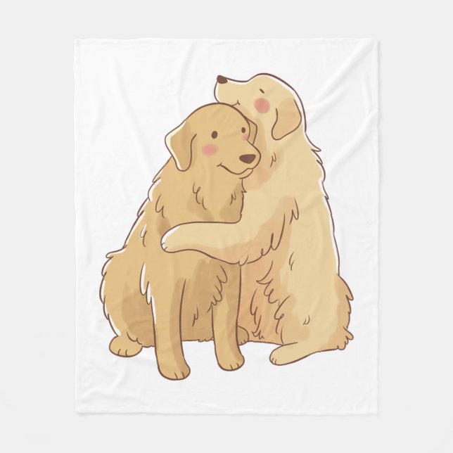 Golden Retriever hug Fleecefilt (Framsidan)