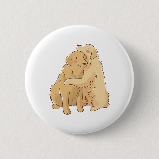 Golden Retriever hug Knapp (Framsida)