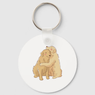 Golden Retriever hug Nyckelring