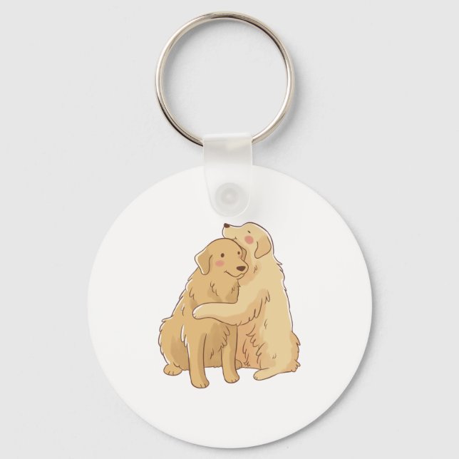 Golden Retriever hug Nyckelring (Framsida)