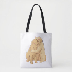 Golden Retriever hug Tygkasse