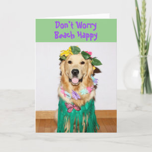 Golden Retriever Hula Bra Resa Kort