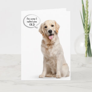 Golden Retriever Humous Birthday Kort