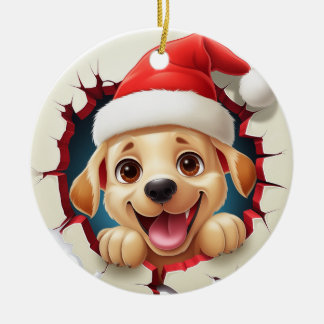 Golden Retriever Hund 3D-genombrott Ornament