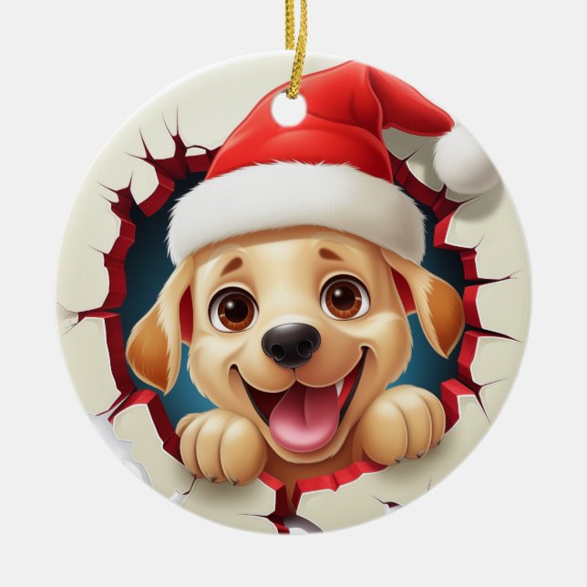 Golden Retriever Hund 3D-genombrott Ornament (Framsidan)