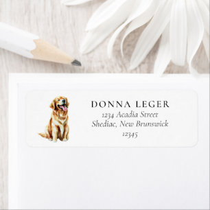 Golden Retriever Hund Adress Returadress Etikett