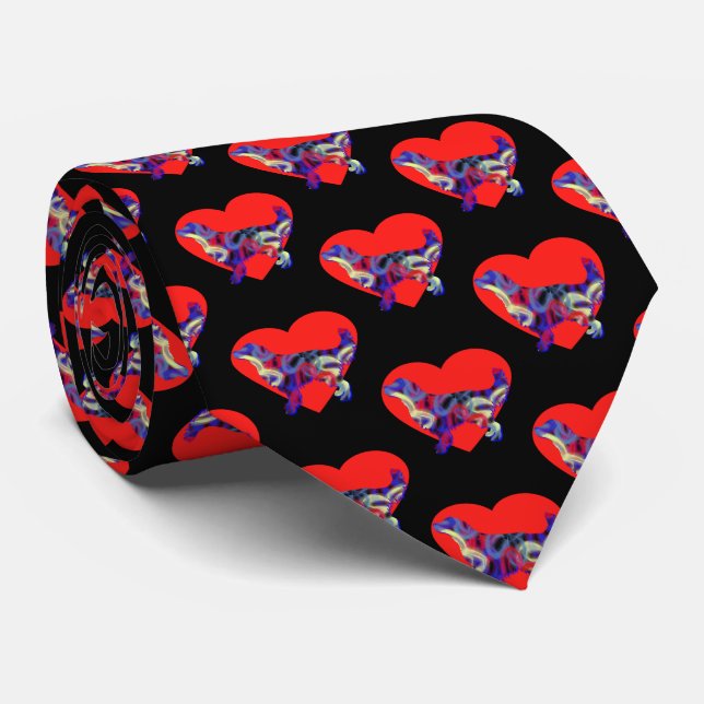 Golden Retriever Hund Alla hjärtans dag Heart Tie Slips (Rullad)