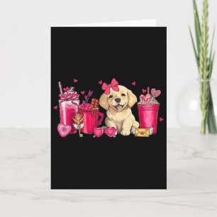 Golden Retriever Hund Alla Hjärtans Dag Kaffe Latt Kort
