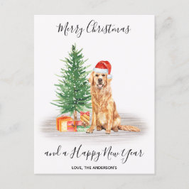 Golden Retriever Hund älskare Cute God jul Ho Helg Vykort