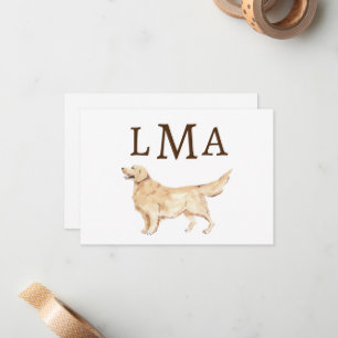 Golden Retriever Hund älskare Monogram Anteckningskort