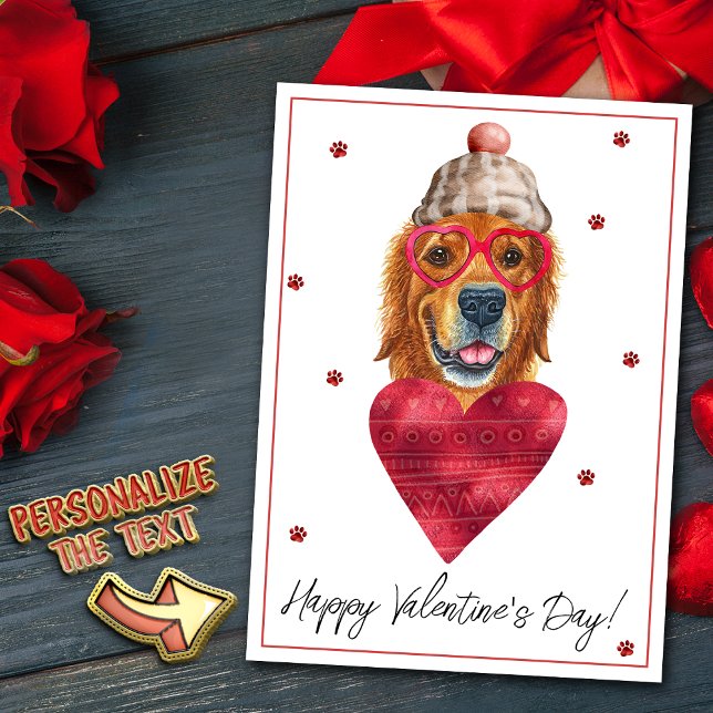 Golden Retriever Hund älskare Valentine Gift Julkort (Skapare uppladdad)