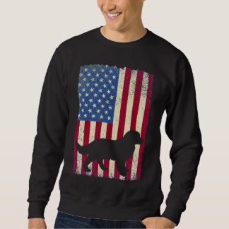 Golden Retriever Hund American Flagga Rolig hund Lång Ärmad Tröja