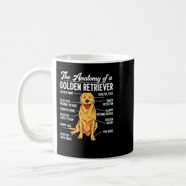 Golden Retriever-Hund anatomi hos en gyllene Retri Kaffemugg (Vänster)
