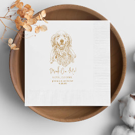 Golden Retriever Hund Anpassningsbar Hand Teckning Pappersservett