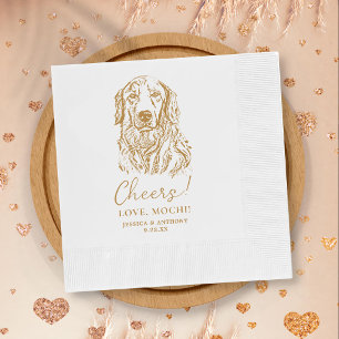 Golden Retriever Hund Applåderar Anpassad Bröllop Pappersservett