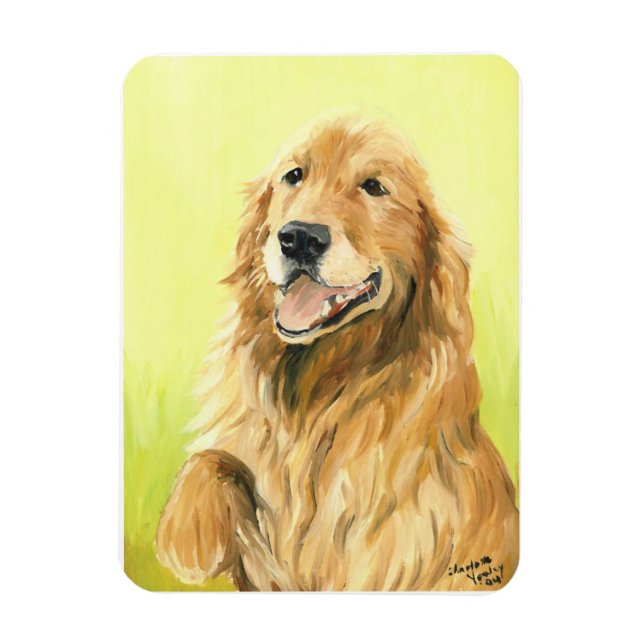 Golden Retriever Hund Art Magnet (Vertikal)
