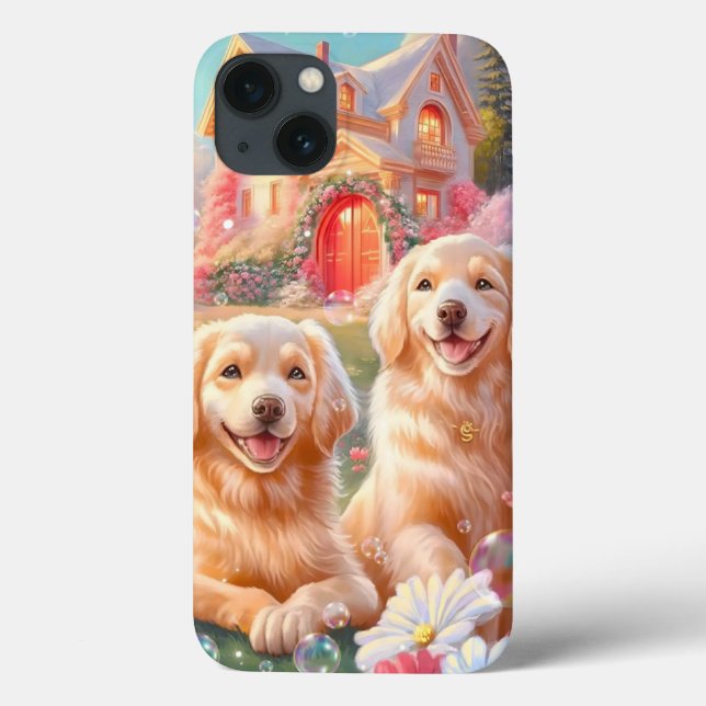 Golden Retriever Hund Art Phone Case (Baksida)