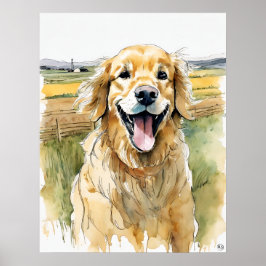 Golden Retriever - Hund Art Print Poster