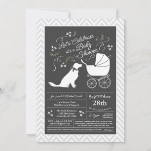 Golden Retriever Hund Baby Shower Gender Neutral V Inbjudningar