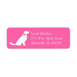 Golden Retriever Hund Baby Shower Rosa Returadress Etikett