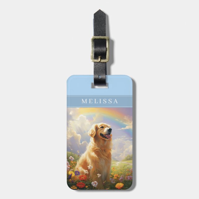 Golden Retriever Hund Bagagebrickor (Vertikal Framsida)