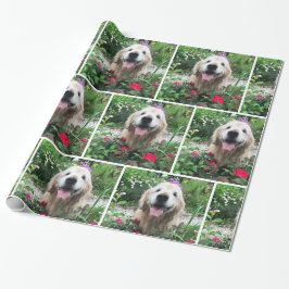 Golden Retriever Hund bland blommor, Tillfällen Presentpapper