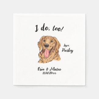 Golden Retriever Hund Bröllop Cocktail Napkins Pappersservett