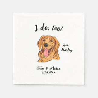 Golden Retriever Hund Bröllop Cocktail Napkins Pappersservett