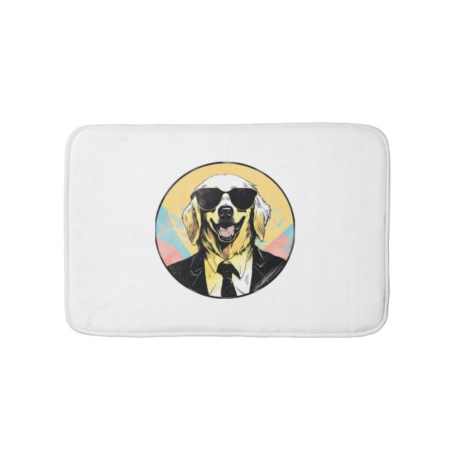 Golden Retriever Hund Businessman Badrumsmatta (Framsidan)